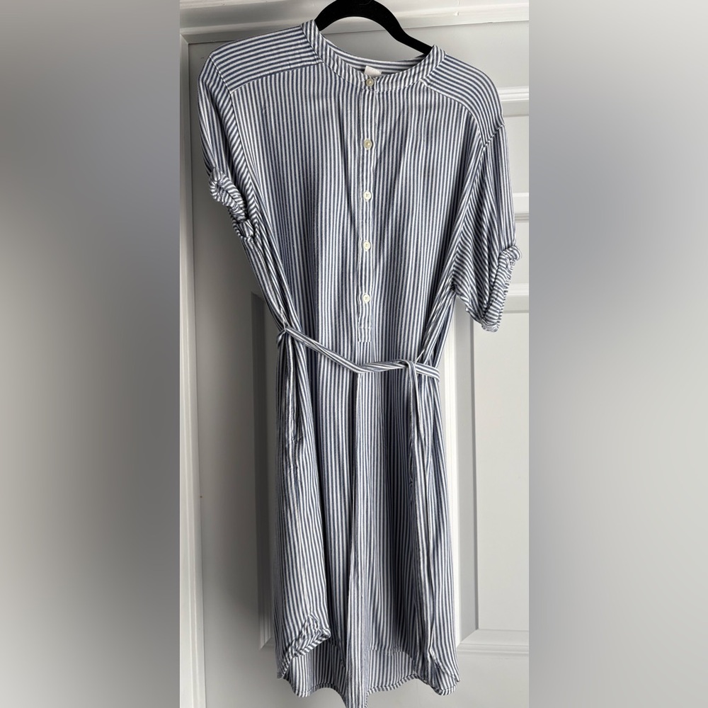 GAP Blue and White Striped Shirt Dress